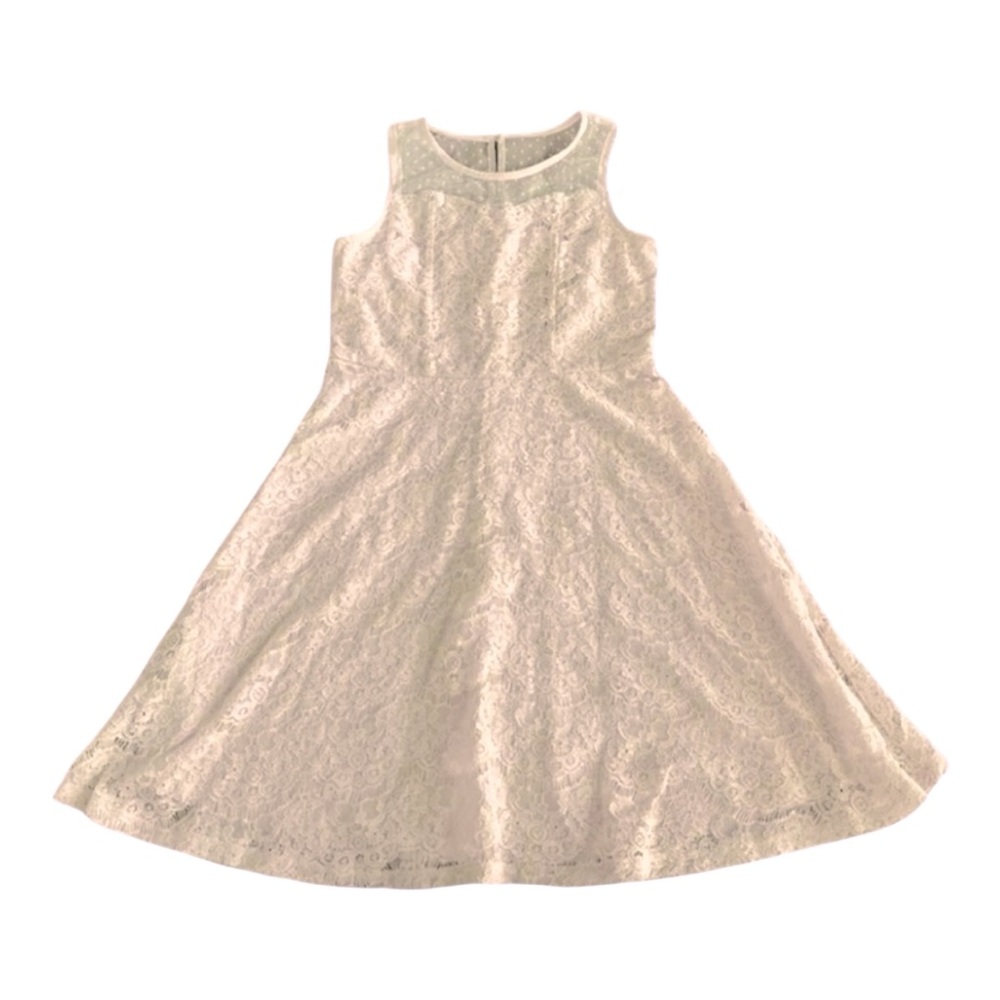 Zunie Girls Dress, Size 16, Soft Pink Lace Overlay, Sleeveless, Lined